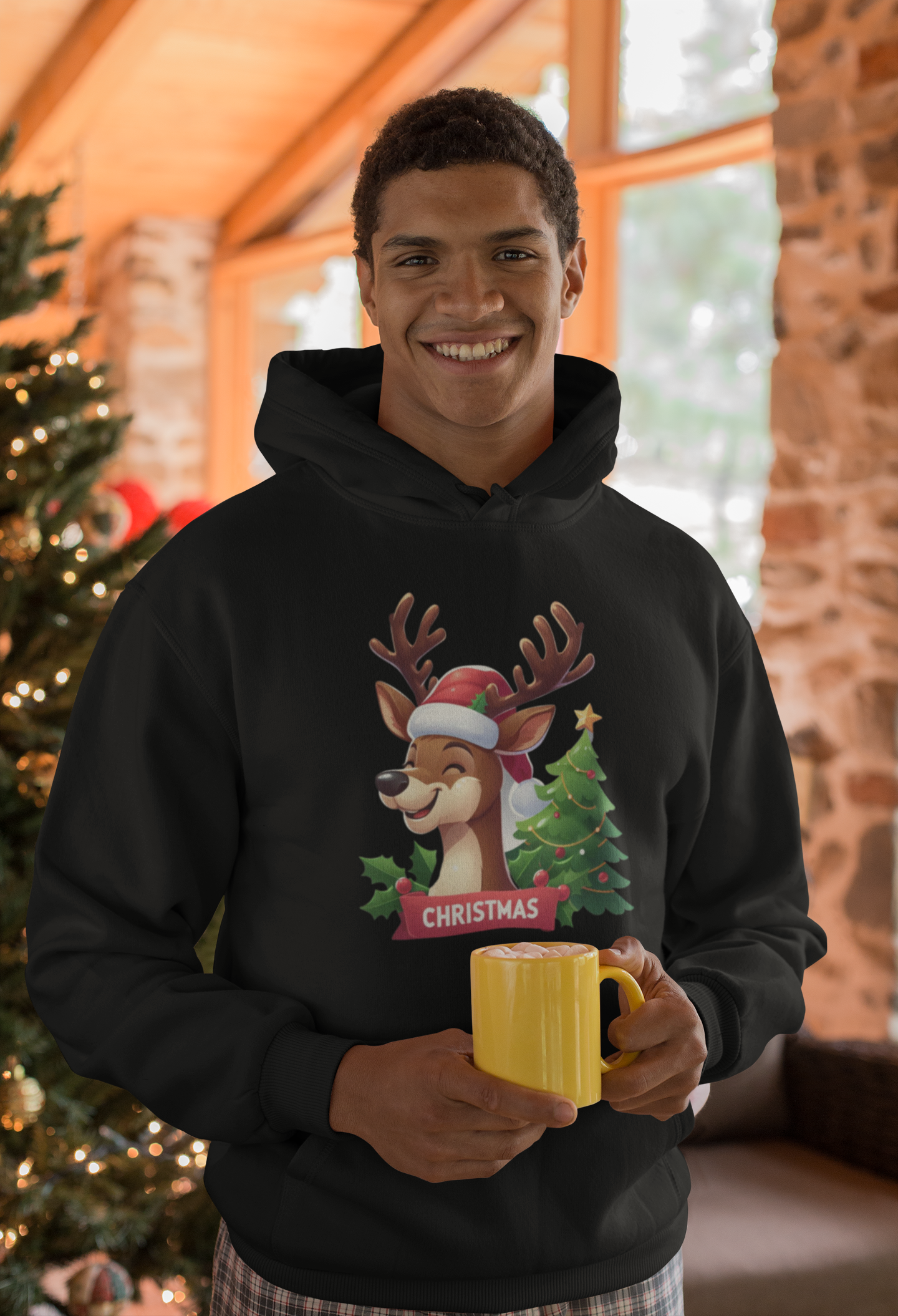 Reindeer Christmas Hoodie - Unisex - Motivational Treats