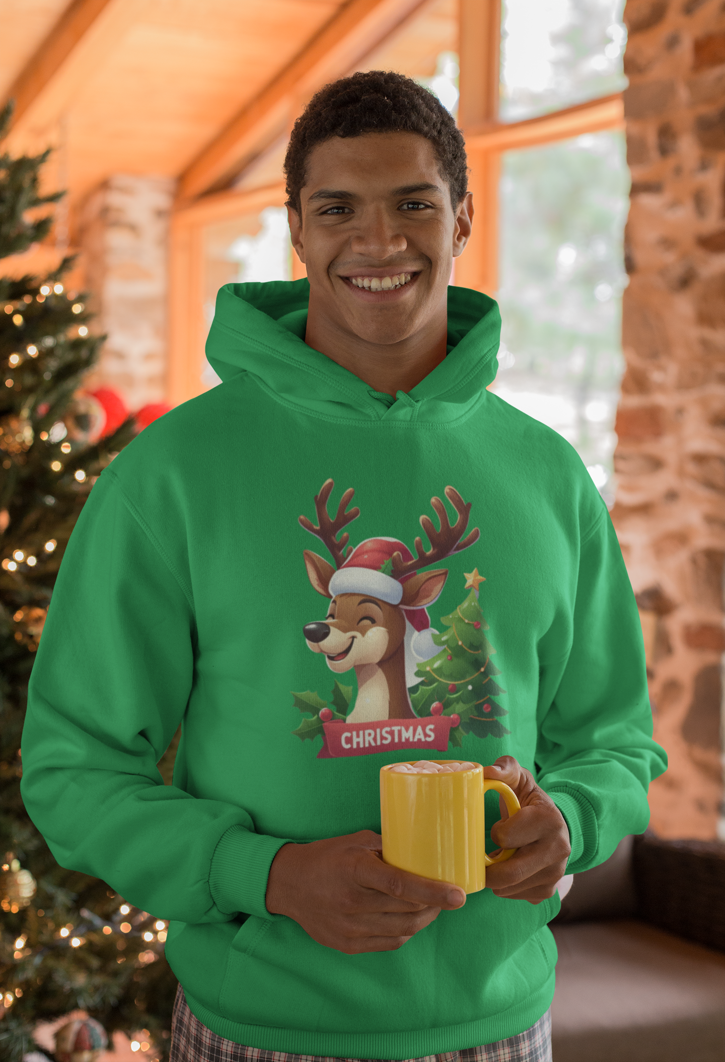 Reindeer Christmas Hoodie - Unisex - Motivational Treats