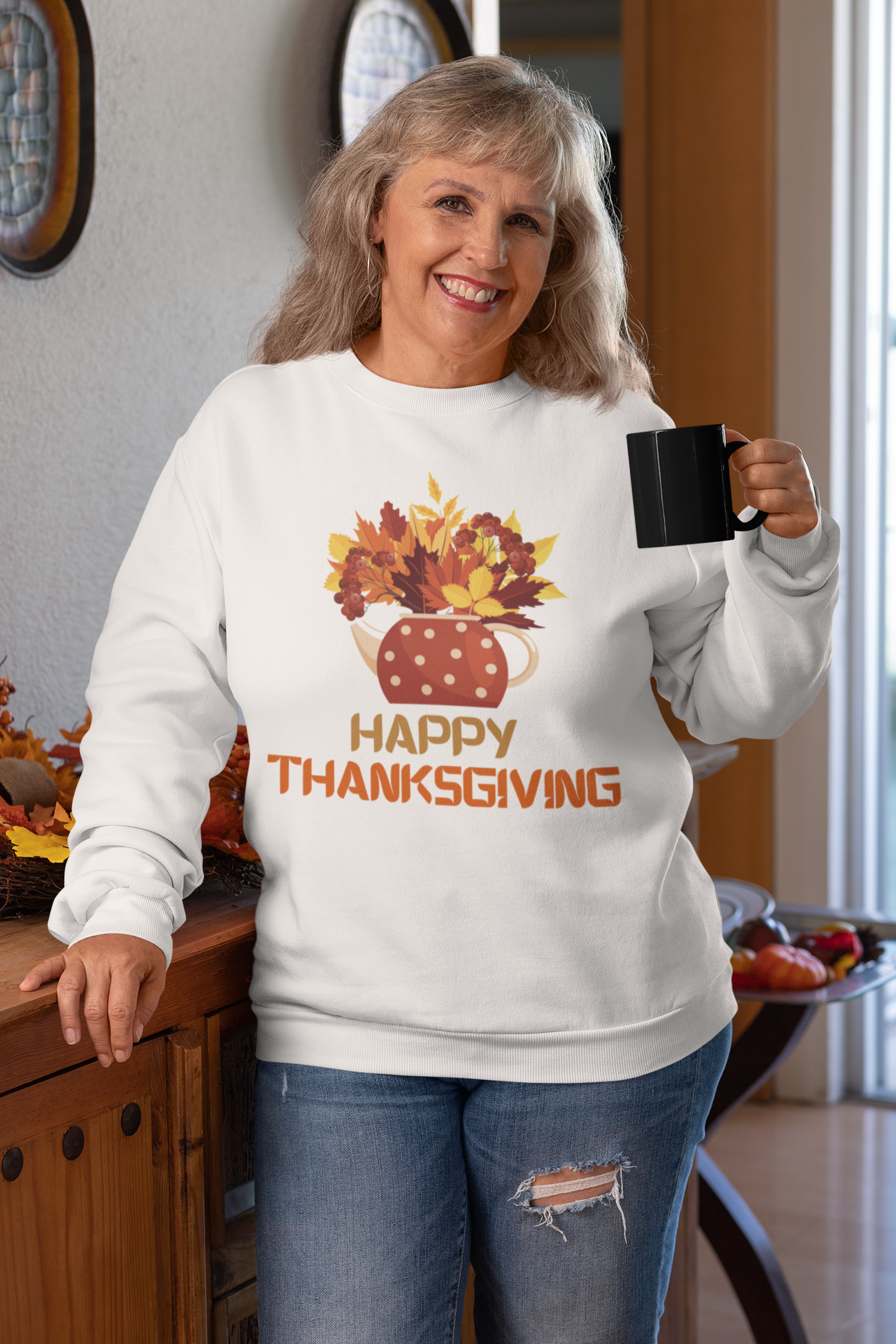 Kettle Plants in Fall Thanksgiving Sweatshirt - Unisex - Motivational Treats