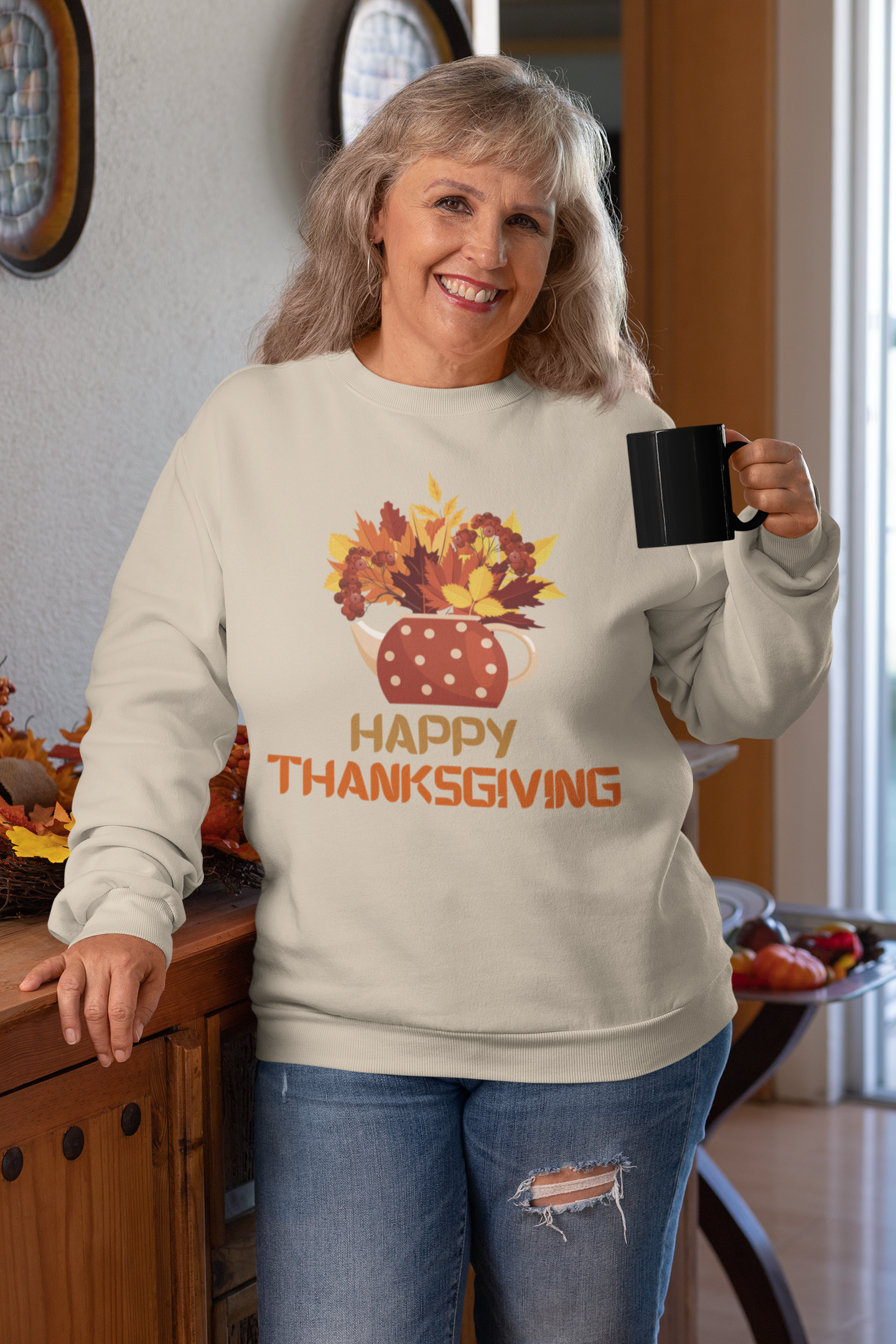 Kettle Plants in Fall Thanksgiving Sweatshirt - Unisex - Motivational Treats