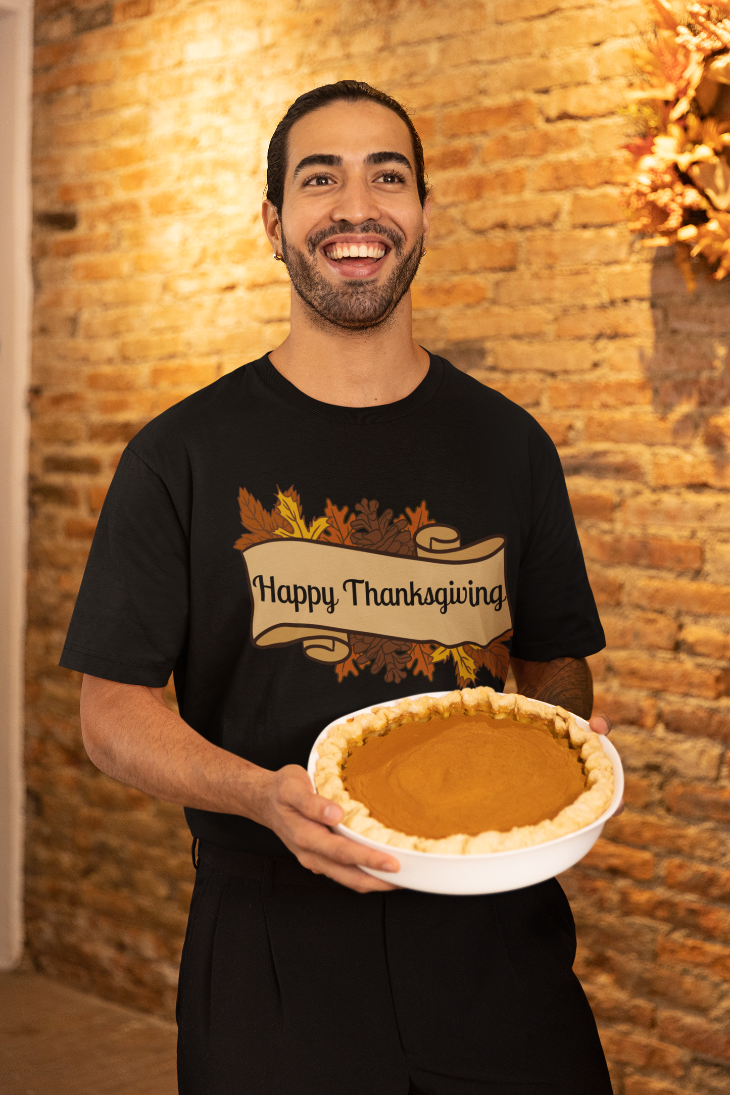 Happy Thanksgiving Scroll Thanksgiving T-Shirt - Unisex - Motivational Treats