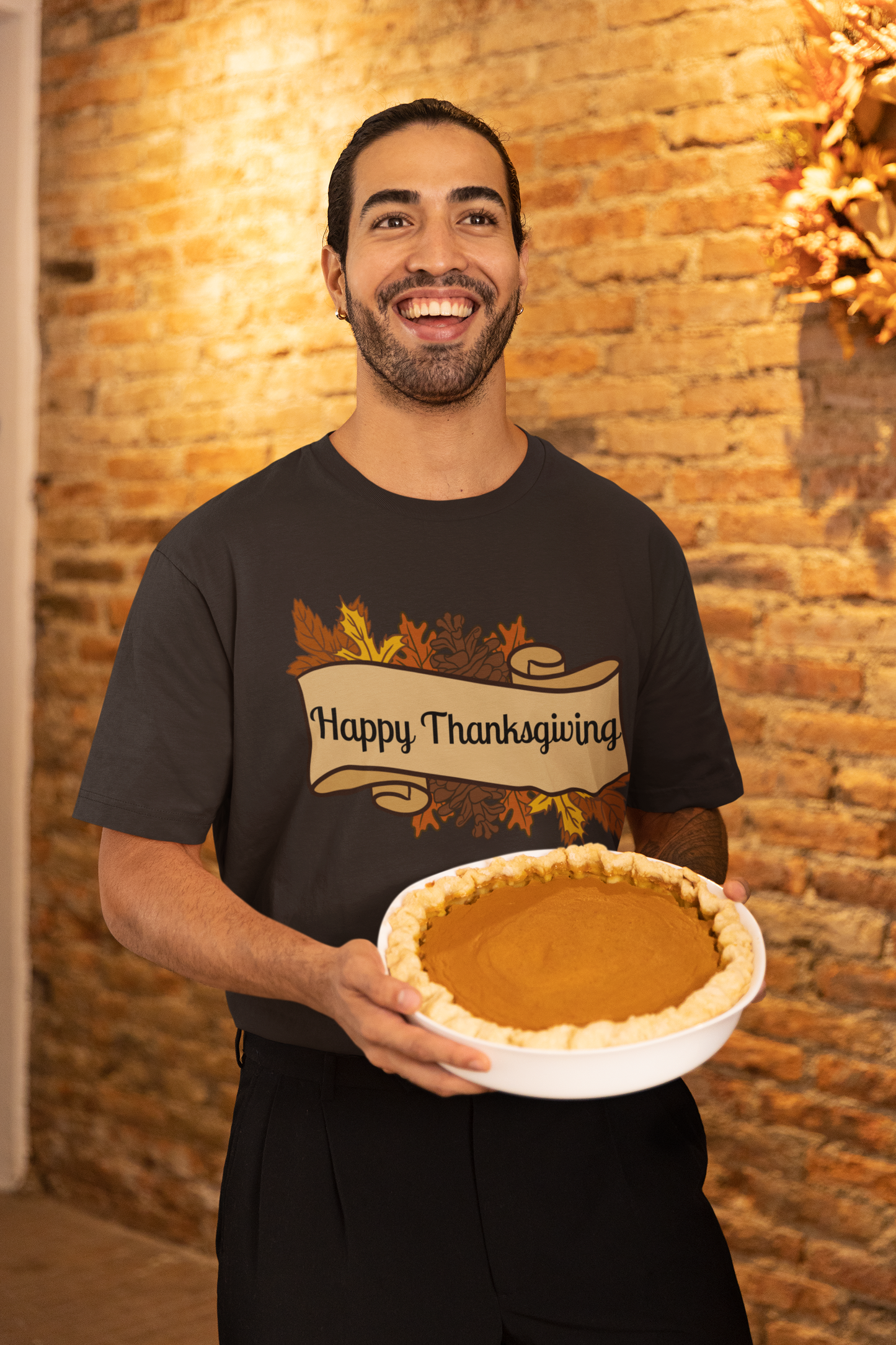Happy Thanksgiving Scroll Thanksgiving T-Shirt - Unisex - Motivational Treats