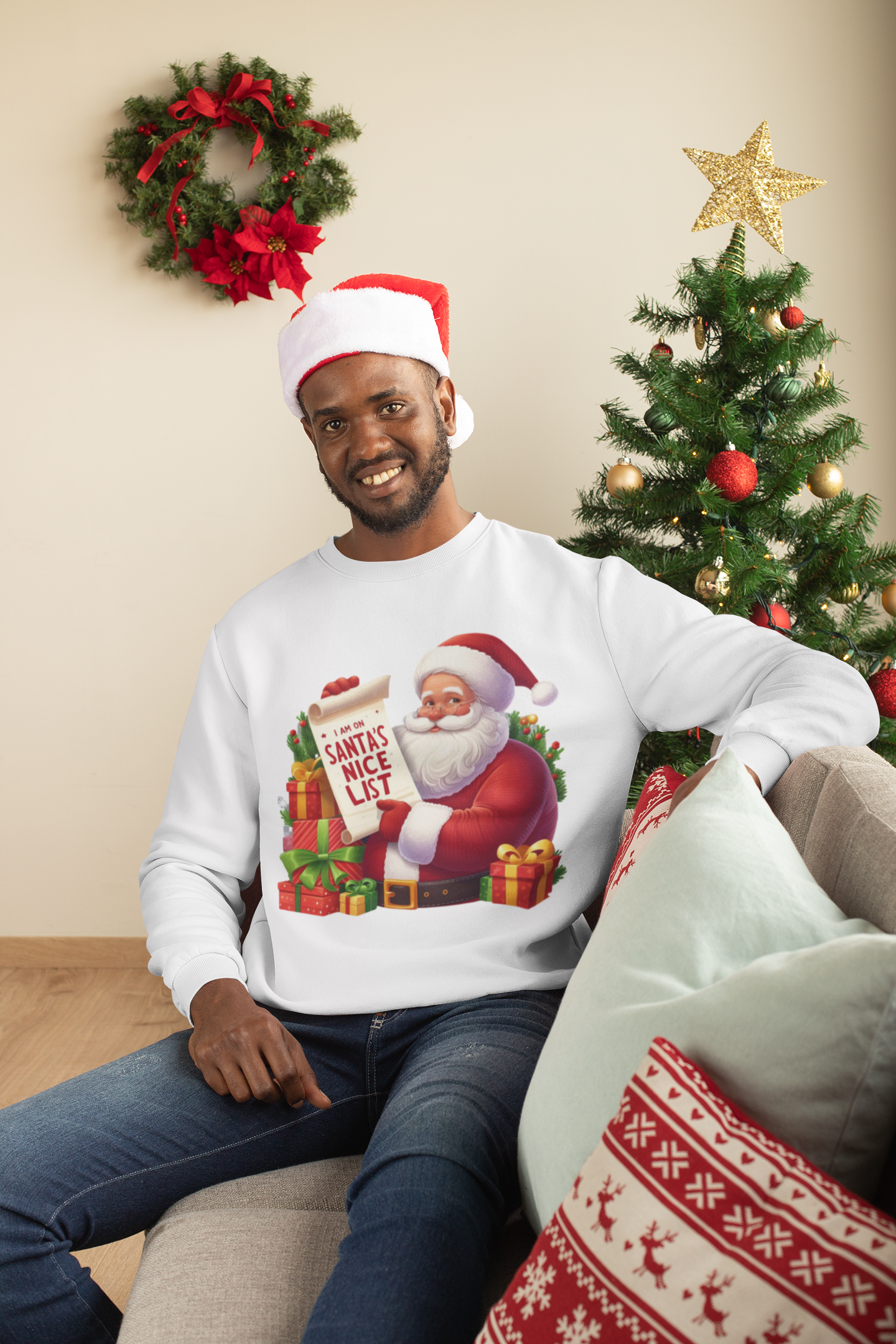 Santa's Nice List and Gifts Christmas Sweatshirt - Unisex - Motivational Treats