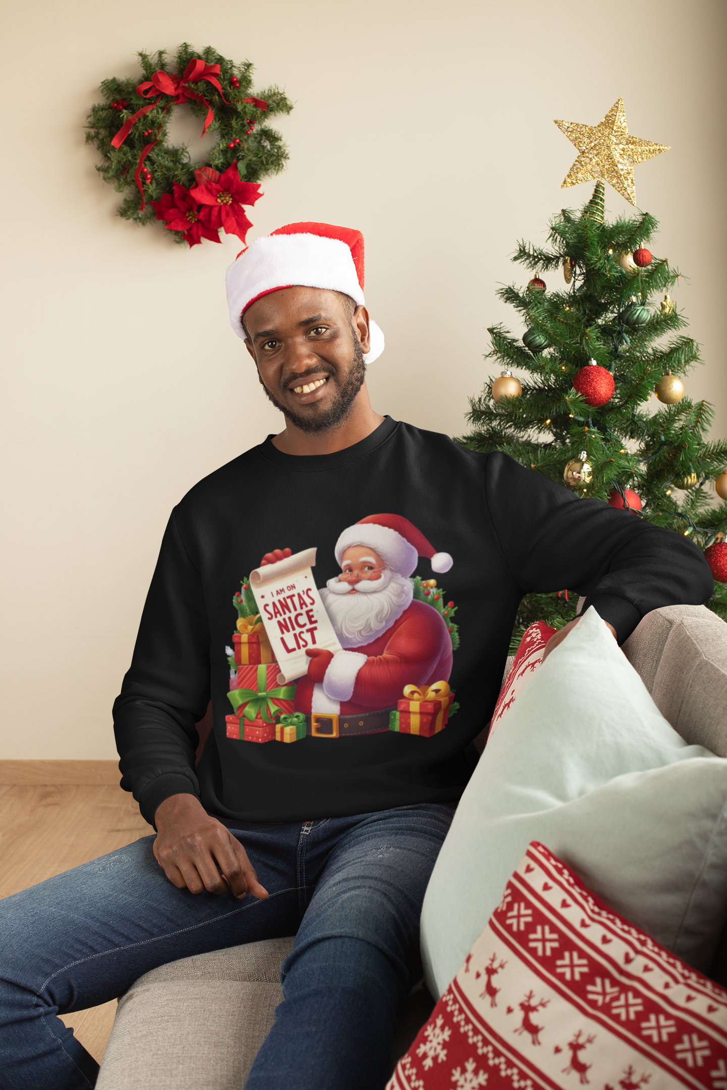 Santa's Nice List and Gifts Christmas Sweatshirt - Unisex - Motivational Treats